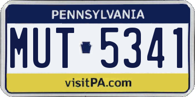 PA license plate MUT5341