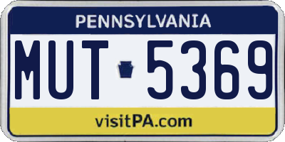 PA license plate MUT5369