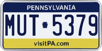 PA license plate MUT5379