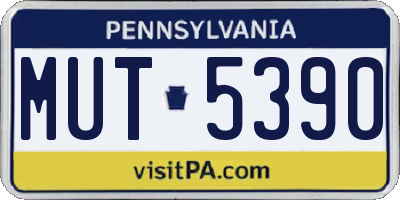 PA license plate MUT5390