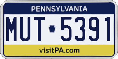 PA license plate MUT5391
