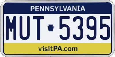 PA license plate MUT5395