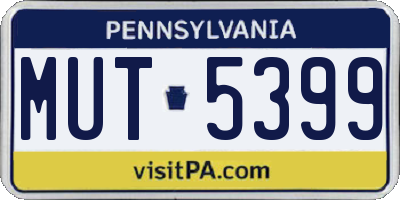 PA license plate MUT5399
