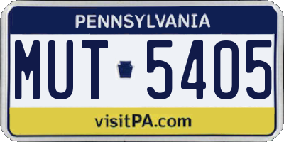 PA license plate MUT5405