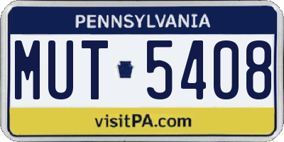PA license plate MUT5408