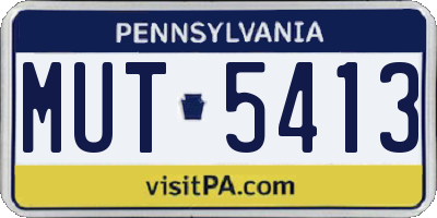 PA license plate MUT5413