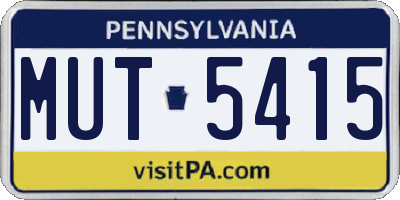 PA license plate MUT5415