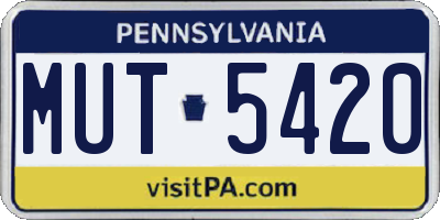 PA license plate MUT5420