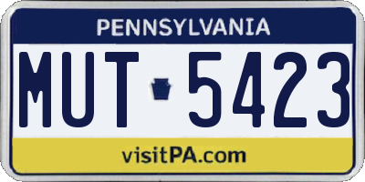PA license plate MUT5423