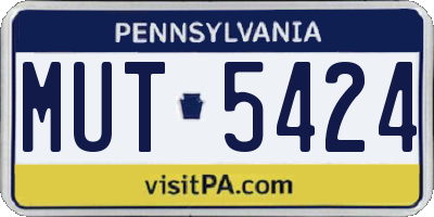 PA license plate MUT5424