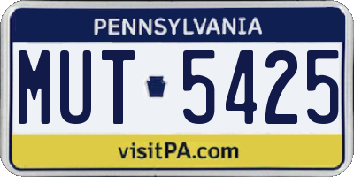 PA license plate MUT5425