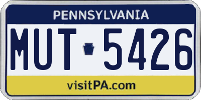 PA license plate MUT5426