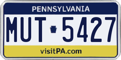 PA license plate MUT5427