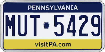PA license plate MUT5429