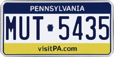 PA license plate MUT5435
