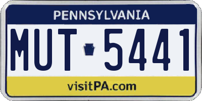 PA license plate MUT5441