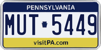 PA license plate MUT5449