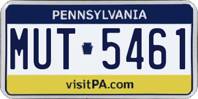 PA license plate MUT5461