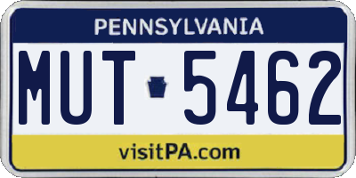 PA license plate MUT5462