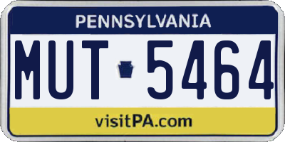 PA license plate MUT5464