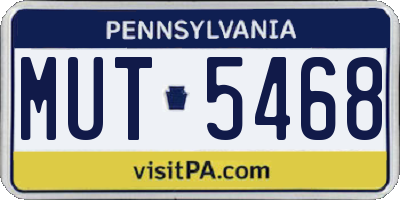 PA license plate MUT5468
