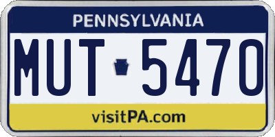 PA license plate MUT5470