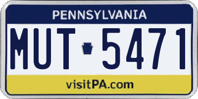 PA license plate MUT5471