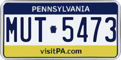 PA license plate MUT5473