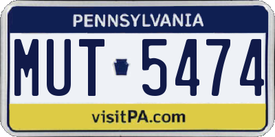 PA license plate MUT5474