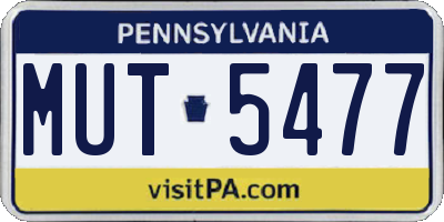 PA license plate MUT5477
