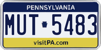 PA license plate MUT5483