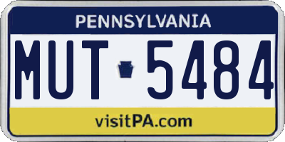 PA license plate MUT5484