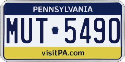 PA license plate MUT5490