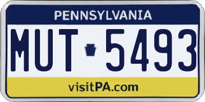 PA license plate MUT5493