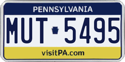 PA license plate MUT5495