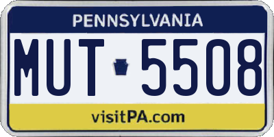 PA license plate MUT5508
