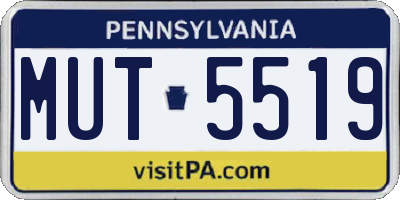 PA license plate MUT5519