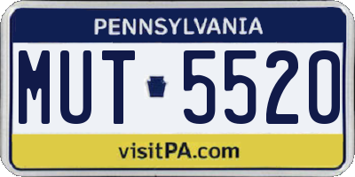 PA license plate MUT5520