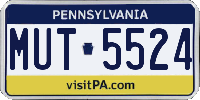 PA license plate MUT5524