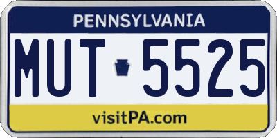 PA license plate MUT5525