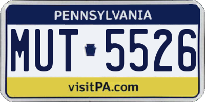 PA license plate MUT5526