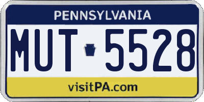 PA license plate MUT5528