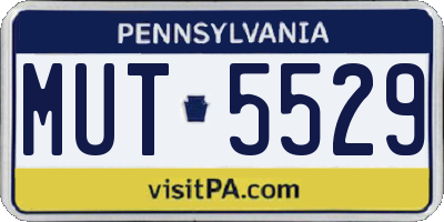 PA license plate MUT5529