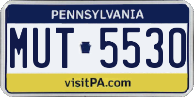 PA license plate MUT5530