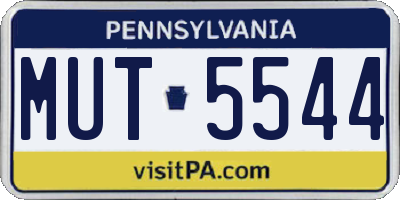 PA license plate MUT5544