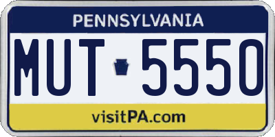 PA license plate MUT5550