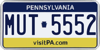 PA license plate MUT5552