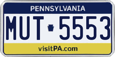 PA license plate MUT5553