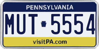 PA license plate MUT5554