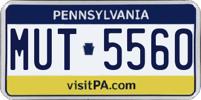 PA license plate MUT5560